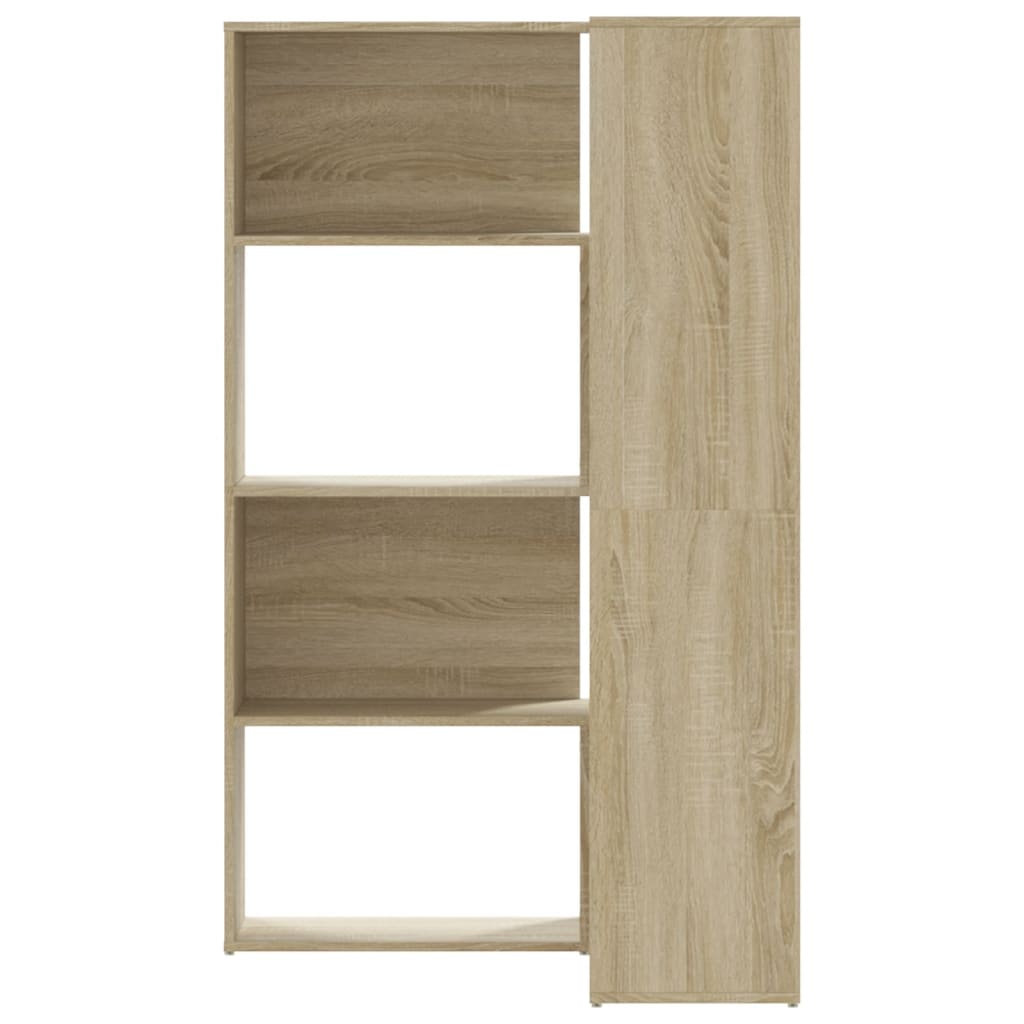 Corner Bookshelf 4 Tier Sonoma Oak Finish 85 x 85 x 140 cm Particleboard