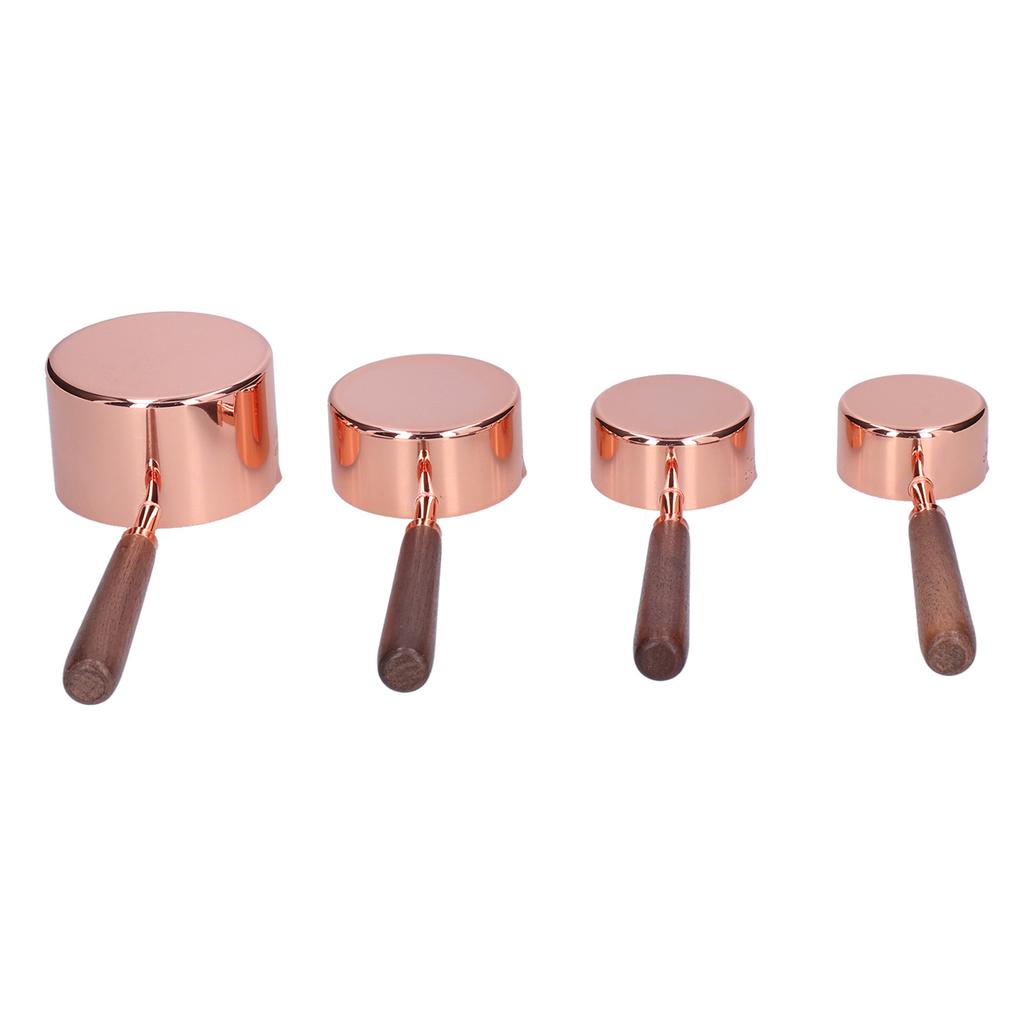 4pcs Rose Gold Measuring Cup with Scale Stainless Steel Measuring Spoon for Home Kitchen