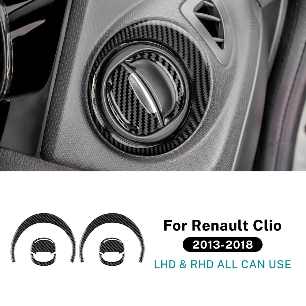 Soft Carbon Fiber Sticker LHD RHD For Renault Clio 3 2013 2014 2015 2016 2017 2018 Car Sides of Center Console Outlet Frame Trim