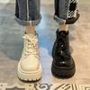 British Style Retro Thin Small Short Boots Women's 2025 Autumn New Thick-soled Heightening Small Single Boots Thin Boots Tide