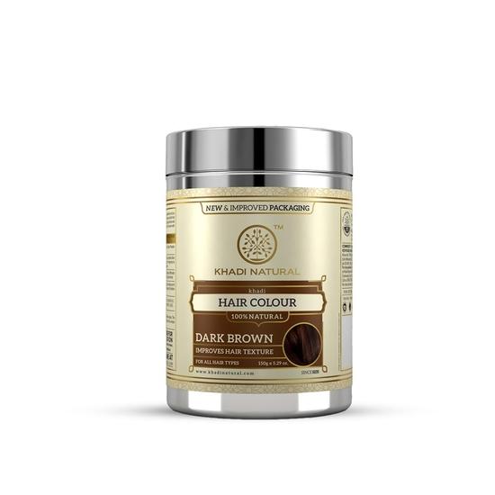 KHADI NATURAL Dark Brown Hair Colour | Herbal Hair Colour | Natural Hair Powder For Dark Brown Hair | Suitable For All Hair Types, 1 Count