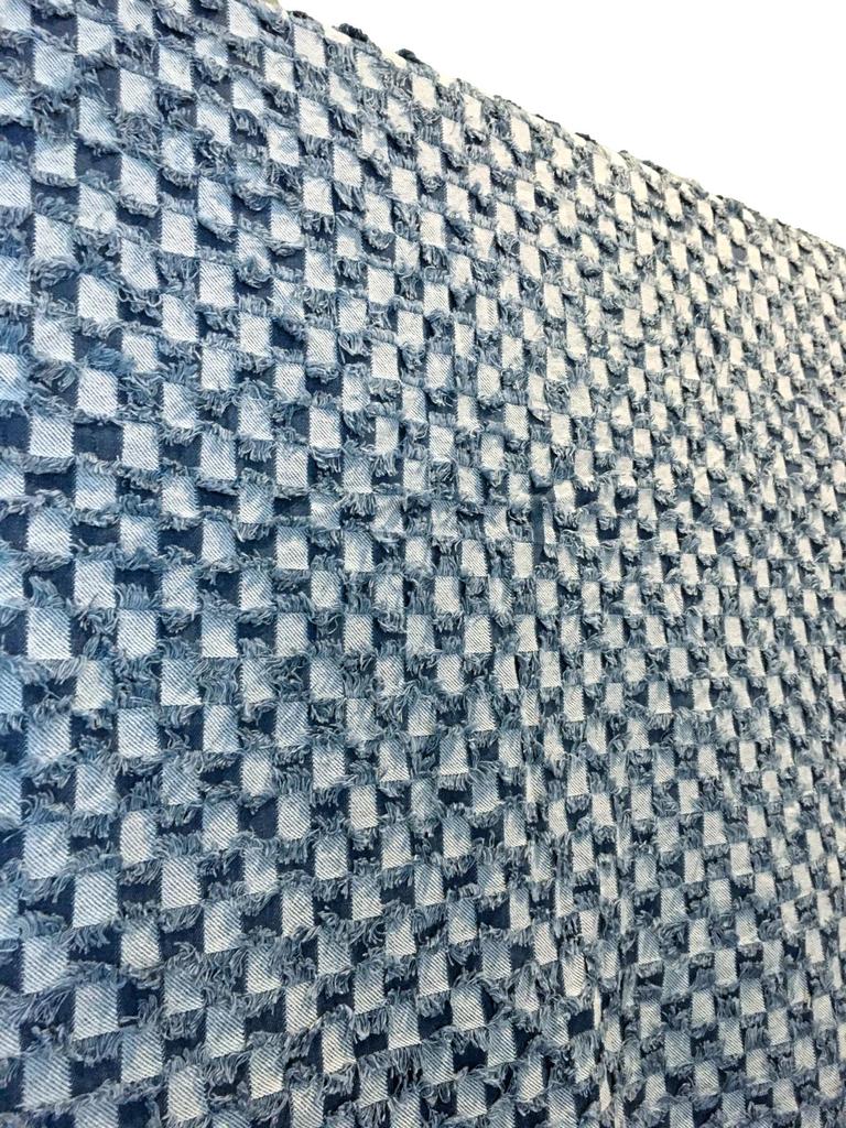 Джинсовая бахрома Дизайн Джинсовая ручная работа Джинсовая тонкая Хлопковая джинсовая ткань Лоскуты 2 блока ткани, Обрезки, Ткань, (Набор Проверка)