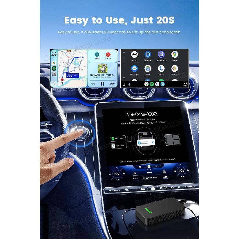 CarlinKit 5.0 C2Air Беспроводной Адаптер Беспроводной CarPlay Android Auto Блок Для Штатных Автомобилей Plug and Play WiFi Bluetooth Автоматическое Подключение