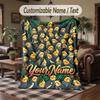 Mermaid Theme Throw Blanket Custom Name Text Personalized Blanket Soft Cozy Blanket for Home Sofa Bed