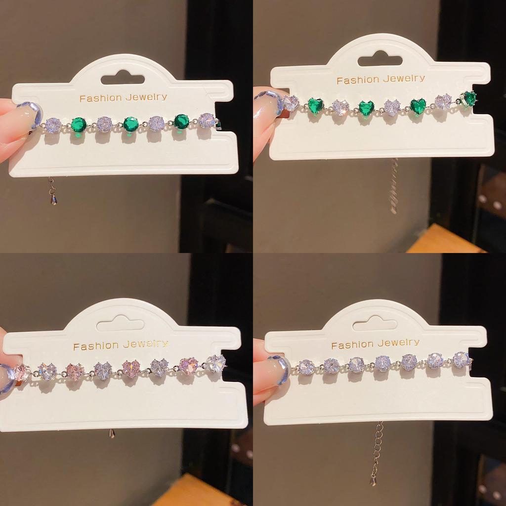 Elegant Heartshaped Zircon Silver Bracelet For Women With Luxury Style And Versatile Gift Use
