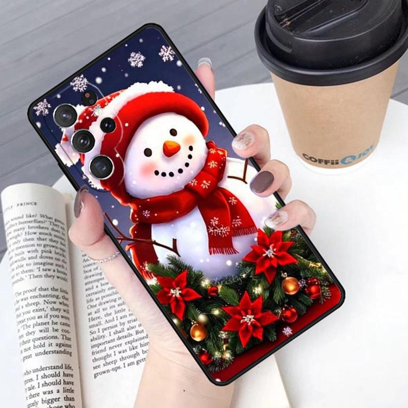 Чехол для телефона Рождественский Снеговик Пингвин Санта Олень Для Samsung Galaxy S24 S25 Ultra S21 S22 S10E Note 10 Plus 20 FE S23