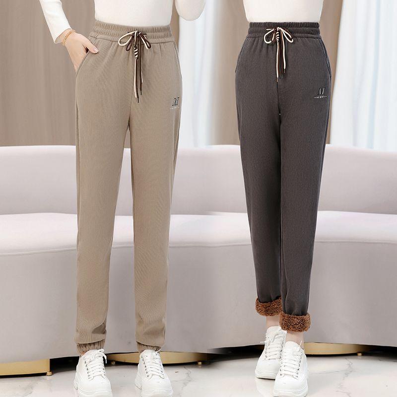 Autumn Winter New Fleece Trousers Korean Casual Harun Pants Female Loose Trousers Trend Women's Sports Pants
