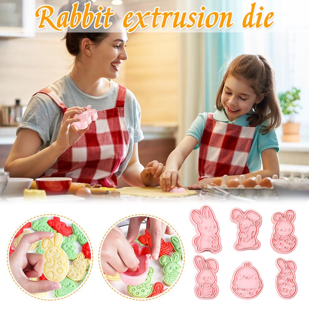 Easter 6 Kinds Of 3D Bunny Chick Shape Cake Dessert Cookie Cutter