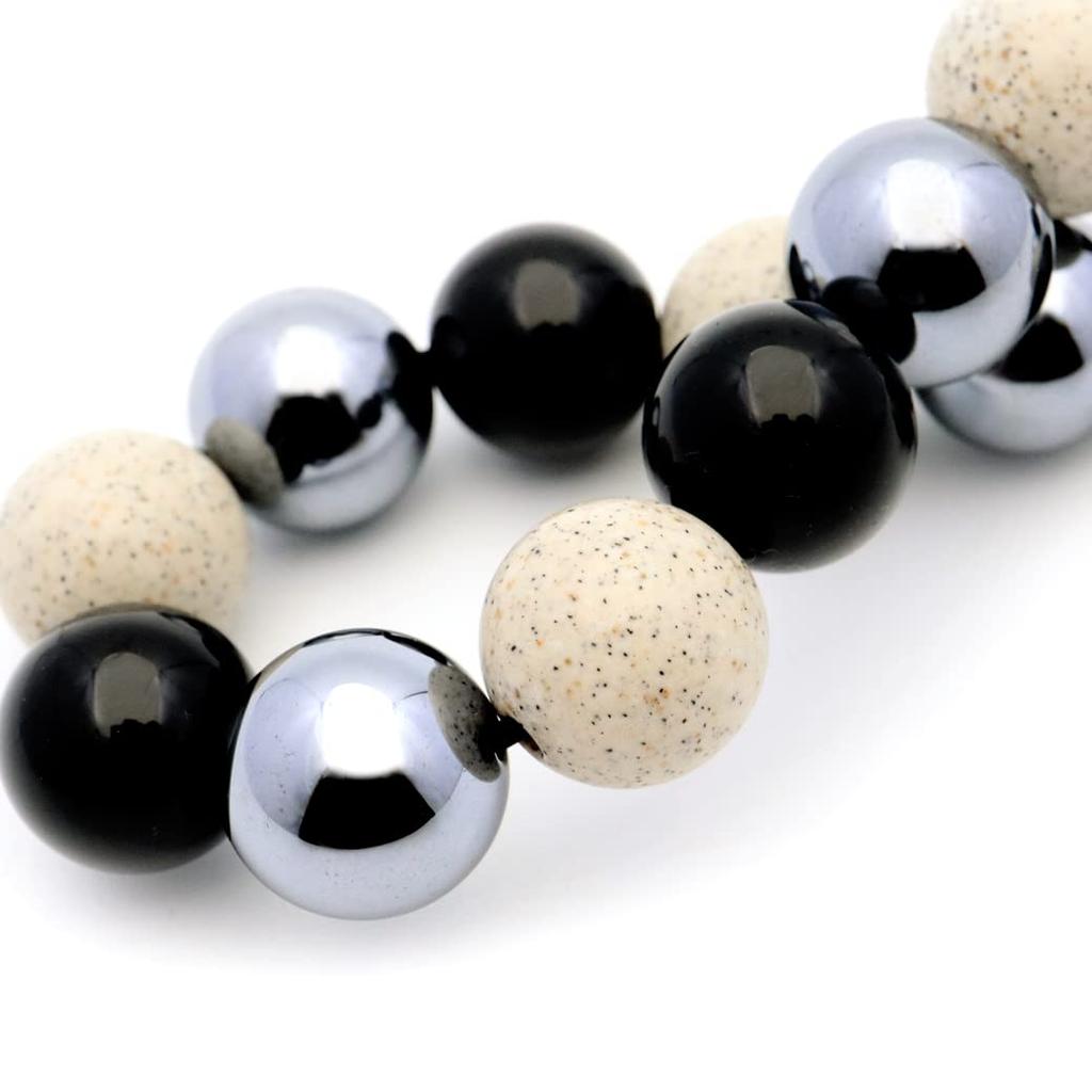 Terahertz Ore Hokutolite Morion Black Crystal Bracelet Power Stone 12mm Inner Circumference [GOLD STONE] Approx. 18.5cm