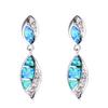 European and American Luxury Brand Exaggerated Double Droplet Shape White Diamond Earrings Exquisite Jewelry