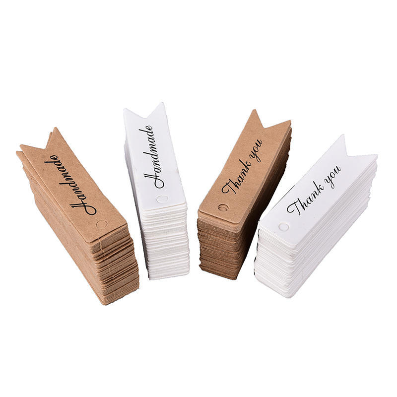 100 винтажных бирок из крафт-бумаги, подарочные бирки своими руками