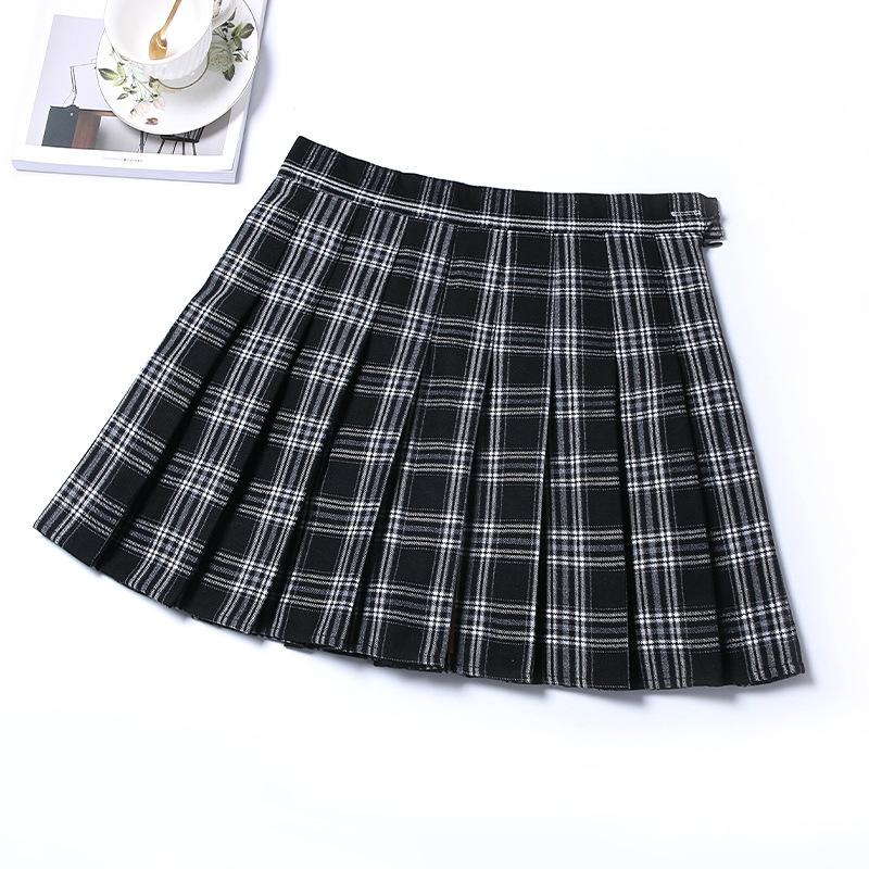 10 цветов решетчатая юбка Y2k корейская клетчатая плиссированная женская юбка фиолетового цвета с высокой талией и короткой защитной подкладкой школьная форма мини-юбки трапециевидной формы для девочек