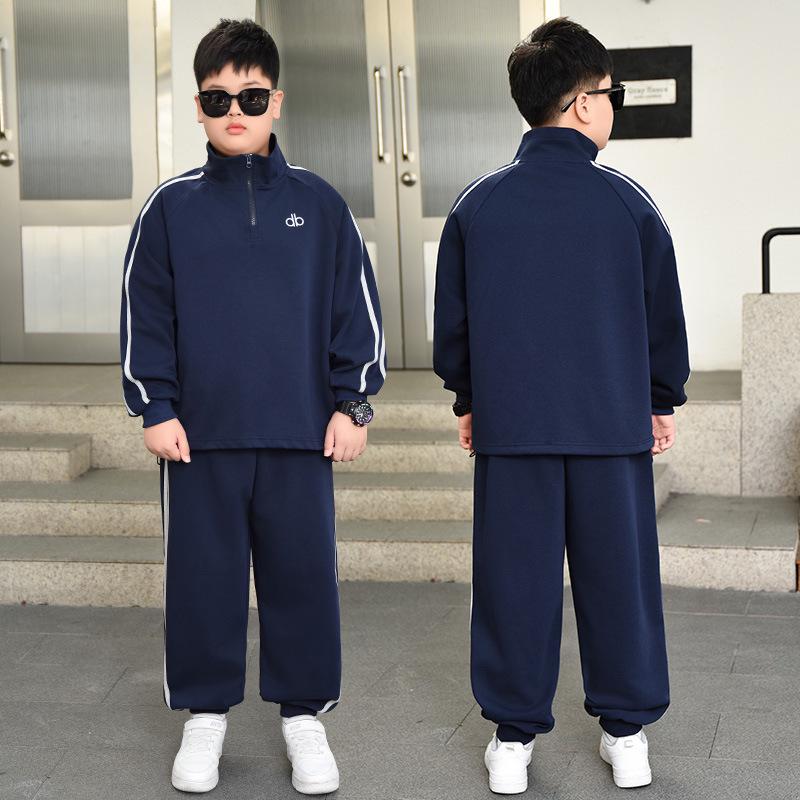 Стильный осенний комплект с худи для мальчиков большого размера (8-15 лет)
