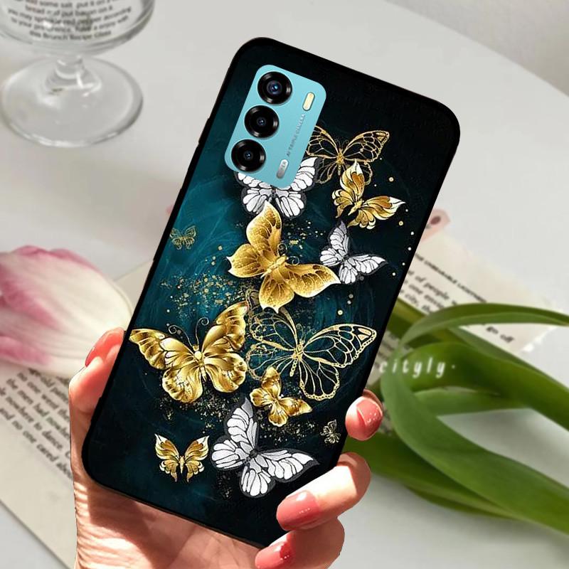 Чехол для ZTE Blade V40 Vita 8045 6.75" Животный Мультяшный Мягкий Силикон Funda для ZTE Blade V40 Vita Чехол для Телефона V40Vita Черный Coque