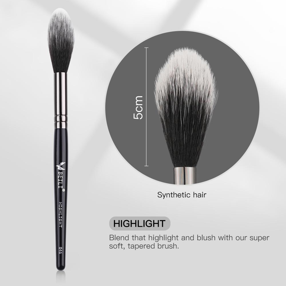 BEILI Black Long Handle Face Makeup Brushes Highlighter Synthetic Beauty Brush
