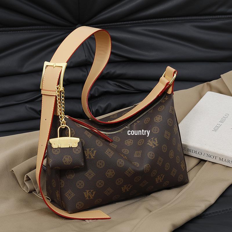 2025 Vintage Crescent Shoulder & Crossbody Bag - High-End Women's Fashion Handbag