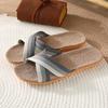 Four Seasons Linen Slippers, Home Couple Indoor Soft Bottom Slippers, Couple Wooden Floor Cotton and Linen Home Sandals