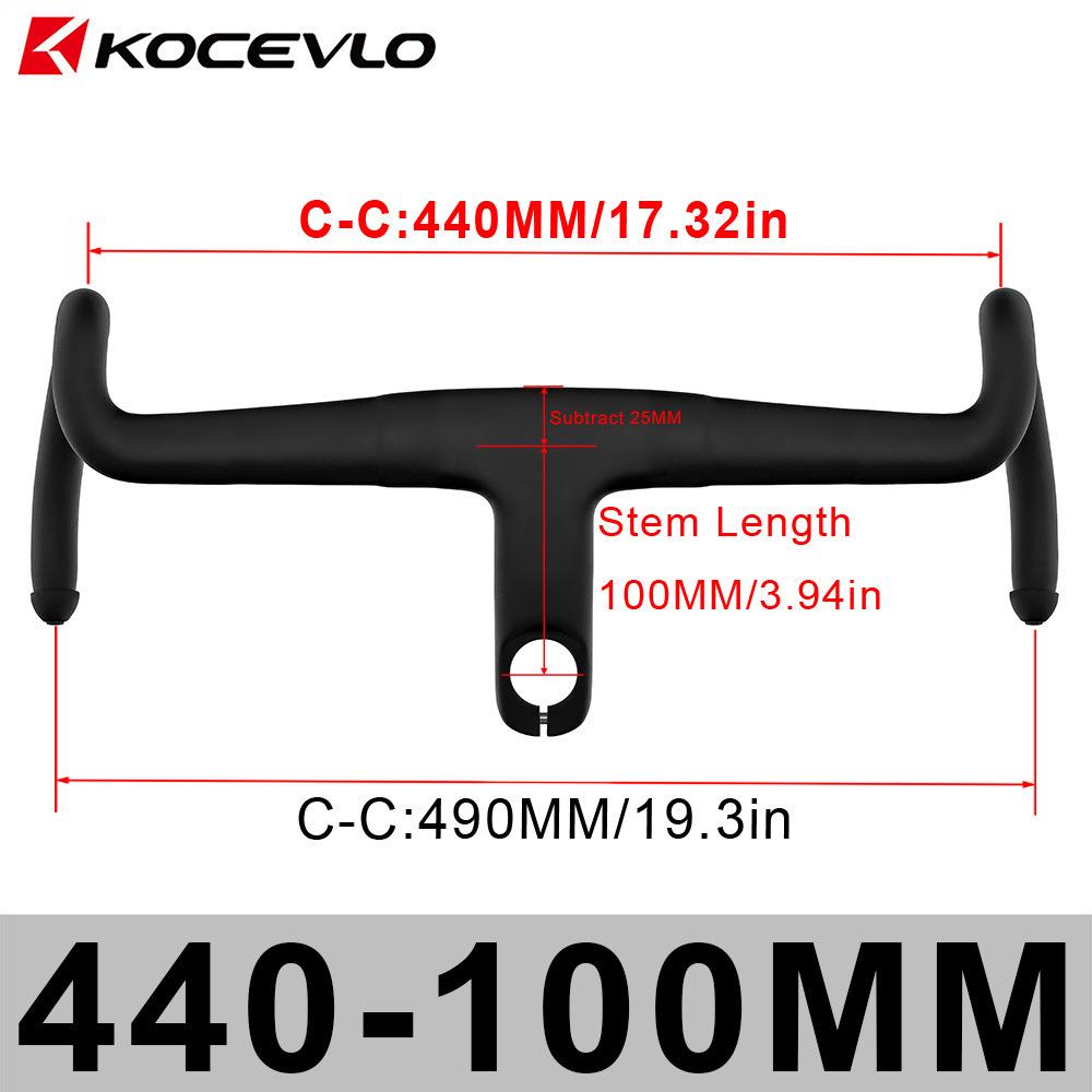 KOCEVLO K05 Полностью карбоновый гравийный цельный интегрированный руль с внутренней прокладкой тросов и проставочными кольцами