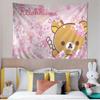 RRilak Bear Kuma Bear Аниме Гобелен Хиппи Цветок Ковер на Стену Декор для Комнаты в Общежитии Дешевый Хиппи Настенное Украшение
