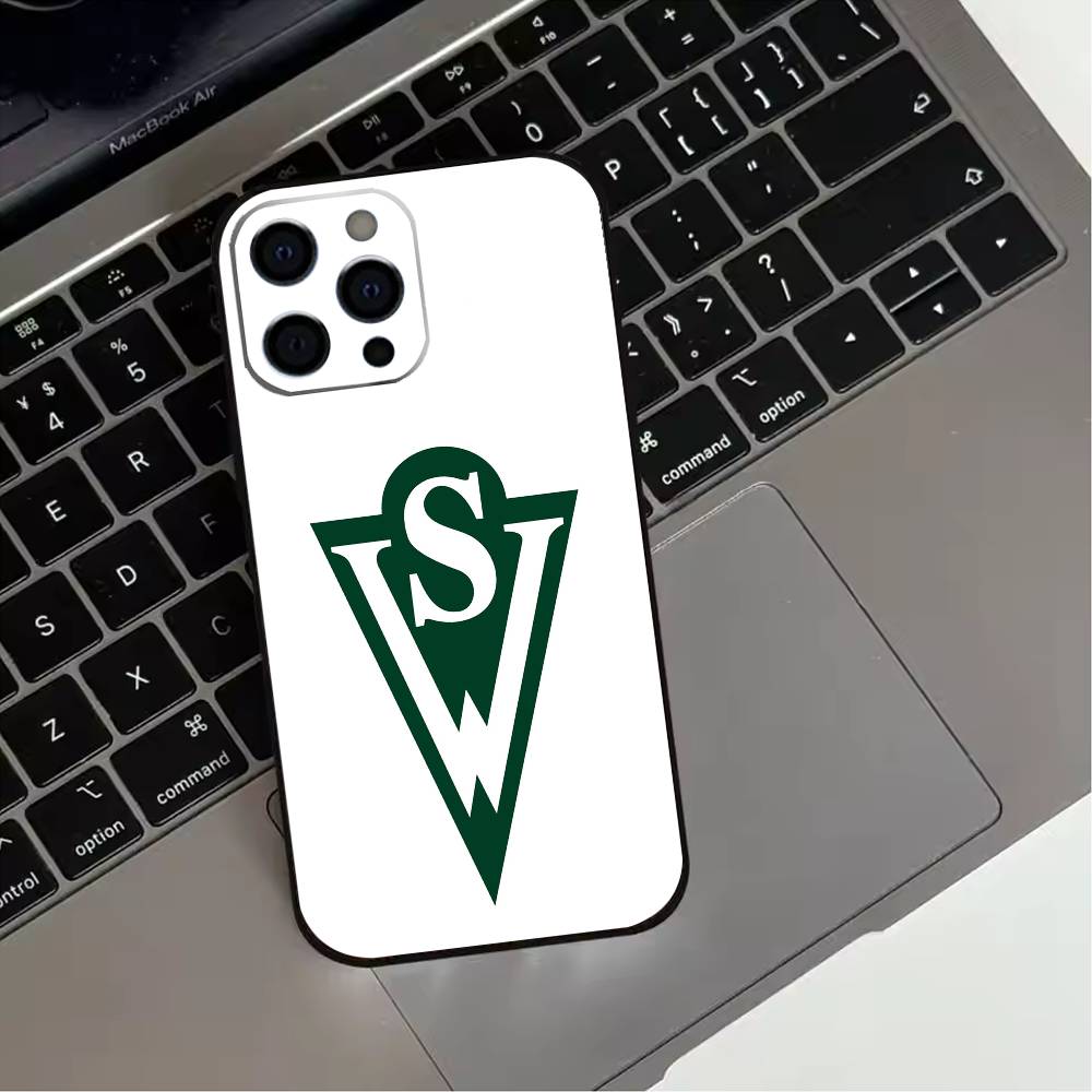 Чехол для телефона Santiago W-Wanderers Classic Badge для iPhone 17,16,15,14,13,12,11 Plus,Pro Max,XS, Мягкий силиконовый черный чехол