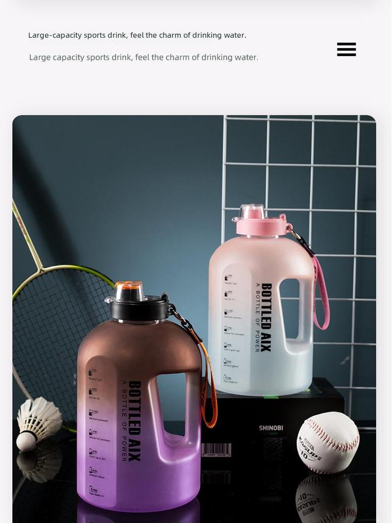 Спортивная бутылка для воды Gradient Summer 2023: Большая емкость, портативный, популярный дизайн