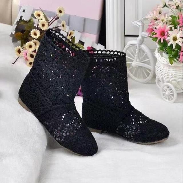11 цветов в наличии, кружевные полые ботинки, дышащая вязаная сетчатая обувь, корейские высокие летние женские ботинки, женская обувь до колена