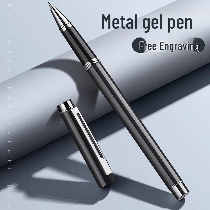 High-End Signature Gel Pen for Business: Elegant Metal Fountain Pen with Personalized Logo and Lettering for Men and Women