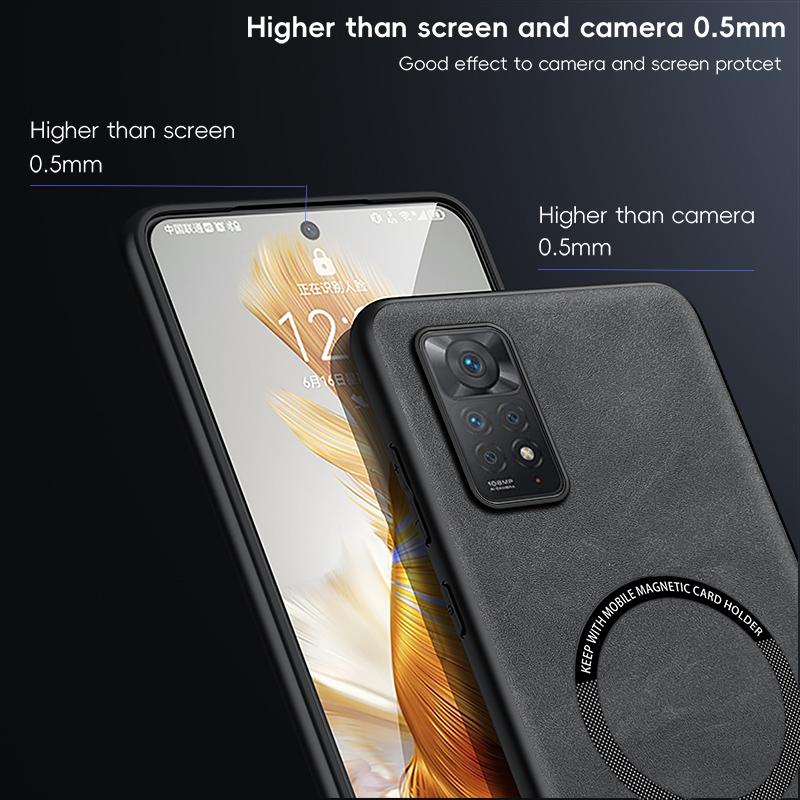Magnetic Retro Leather Soft Case For Xiaomi Redmi Note 11S 11 Pro 4G 5G Global Version Wireless Charging Phone Case Cover