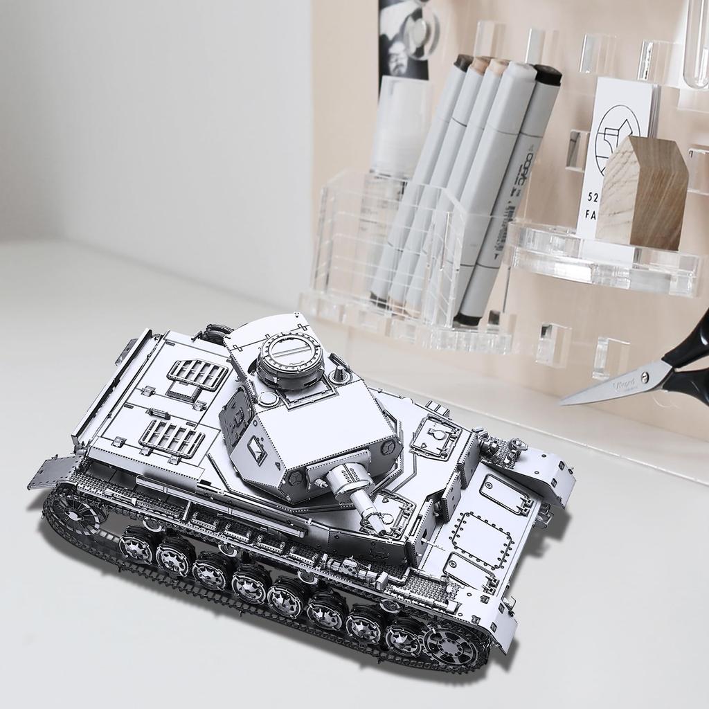 Piececool 3D Panzer IV D Metallic Nano 3D Metal Assembly No Glue For Intermediate and Adult Collectible Ornament Puzzle, Ausf. Tank, Puzzle, Puzzle,