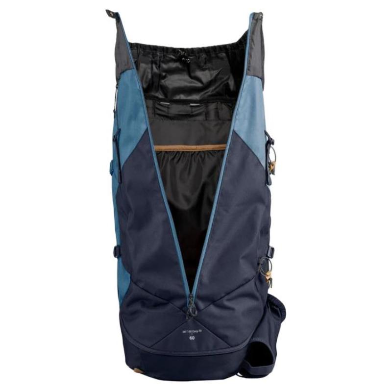 Decathlon 60 л Треккинговый Однотонный Универсальный Полиэстер Уличный Походный Рюкзак Школьный Рюкзак Женский Синий Серый