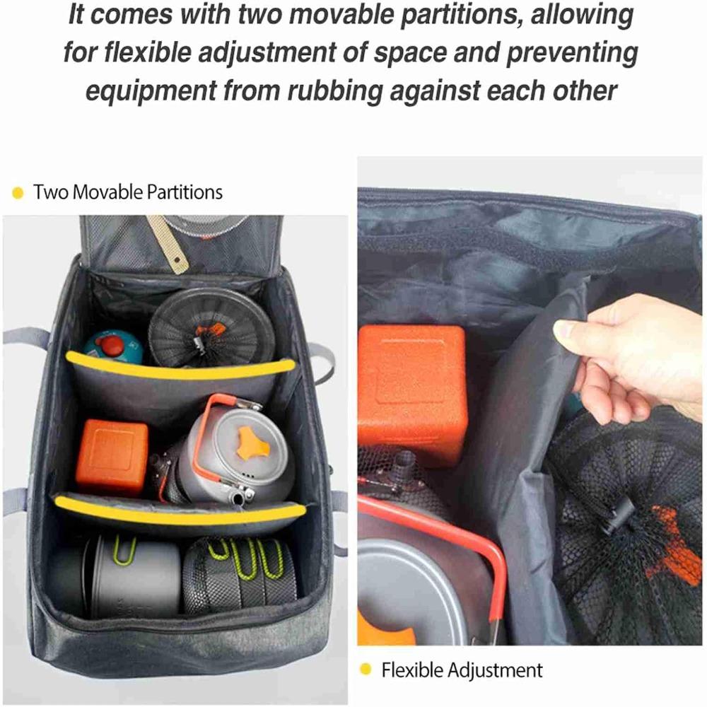 33L Camping Gear Tote Durable Storage Bag Practical Kitchen Organizer Stove And Pots