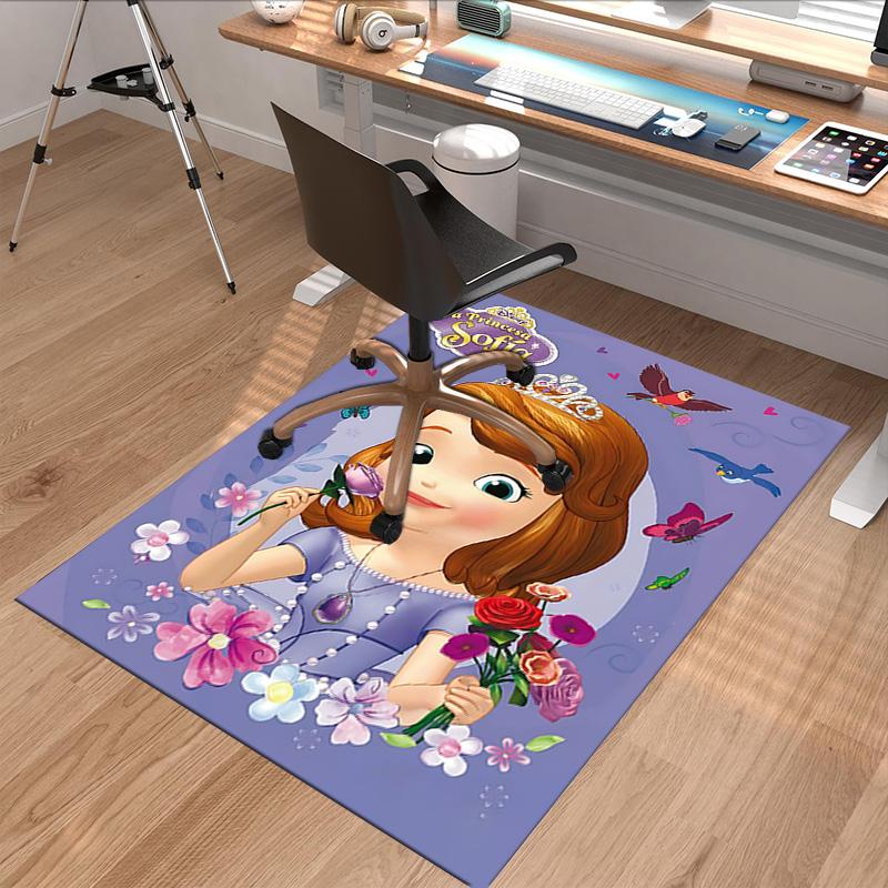 Princess Sofia'S Floral Fantasy Carpet For Playroom Bedroom Living Room Sofa Home Decorkids Game Area Rug Nonslip Floor Mat