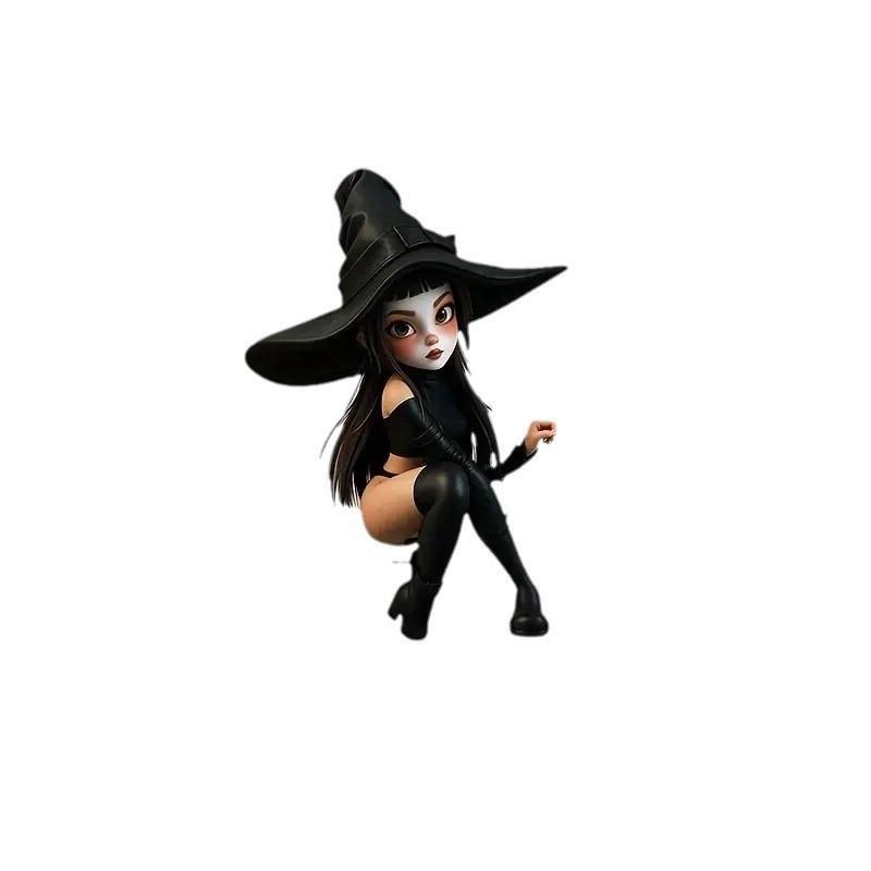 Car Decoration Witch Acrylic Halloween Pendant Cartoon Motif Vehicle Interior