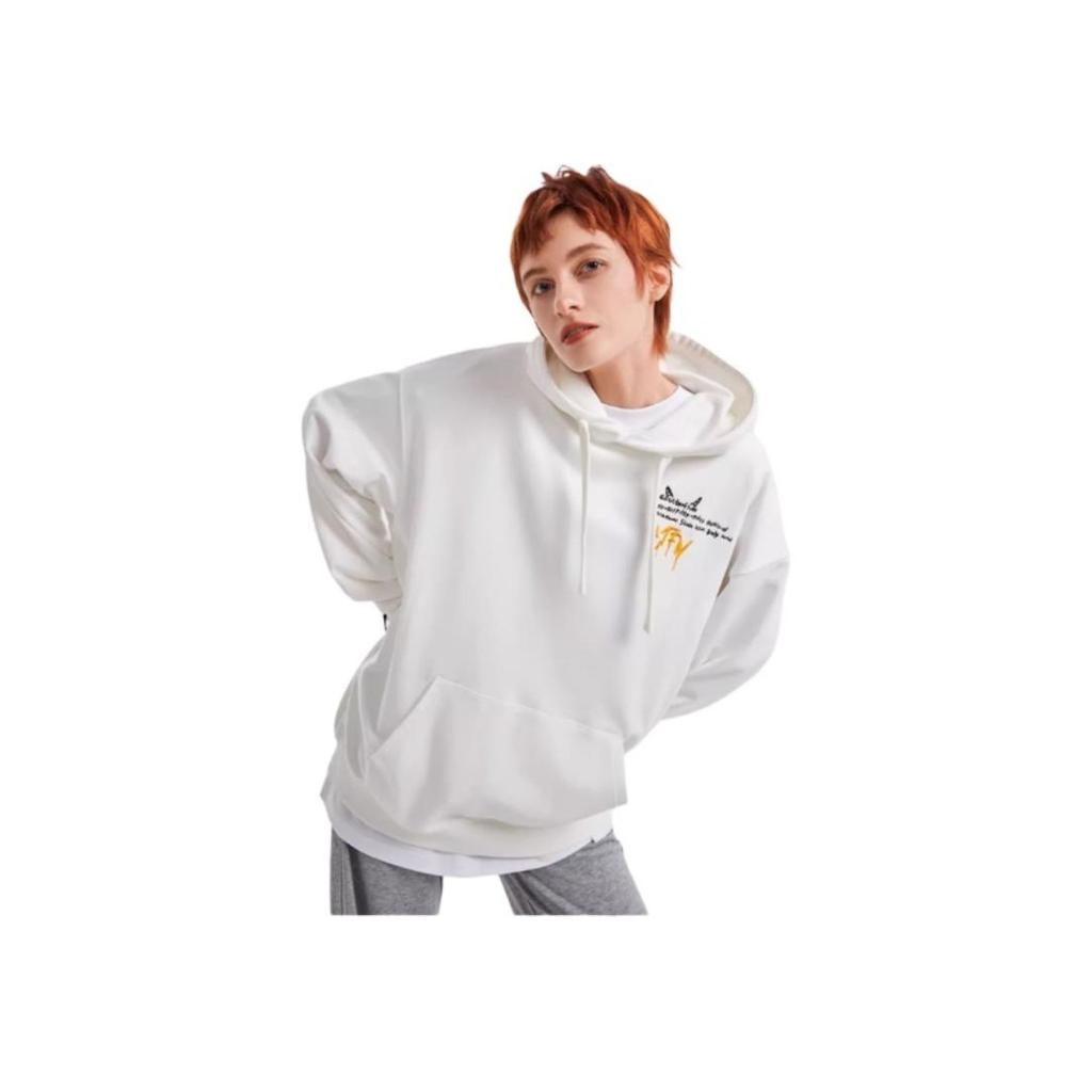 Li Ning CF Casual Sports Pullover Long Sleeve Hoodie Unisex Hoodies Off-White AWDR506-1