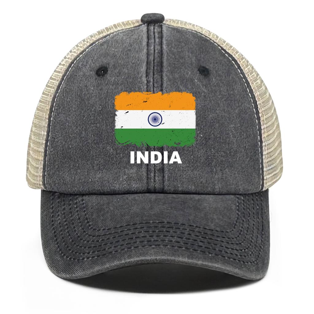 INDIA Flags Print Snapback Mesh Cap Snapback Cap Breathable Sporting Adjustable Baseball Hat Perfect For Urban Style