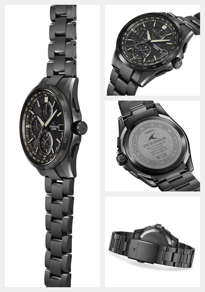 Casio Oceanus OCW-T2600JB-1AJF Men's Black Watch, Classic Line, Radio-Controlled Solar, Official Japanese Product