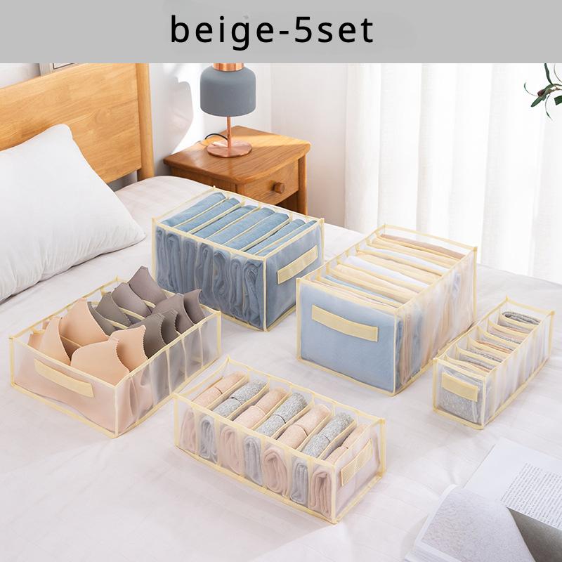 Пять комплектов сетчатого отделения для хранения брюк, органайзер для хранения нижнего белья, ящик для шкафа, многослойный органайзер, ручная сумка для носков