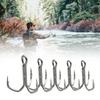 10 шт. Крючки тройные рыболовные высокой прочности с держателем приманки, крючки для ловли окуня для пресноводной и морской рыбалки, элементы рыболовной снасти