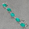 Zambian Emerald (Simulated) Oval Shape Gemstone Bracelet Handmade Jewelry 7"