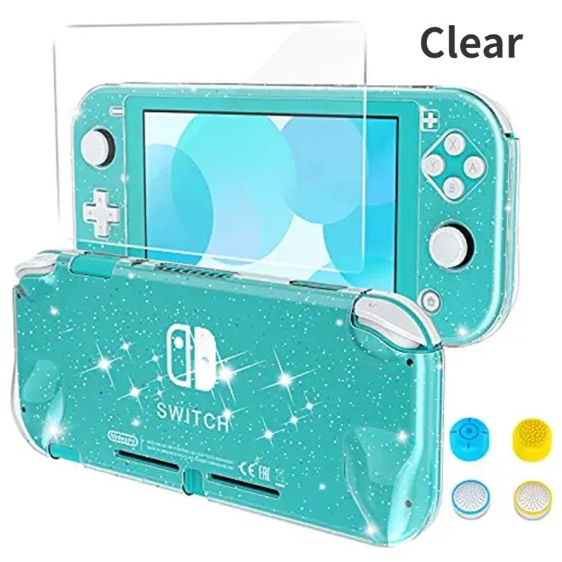Съемный двухслойный защитный чехол для Nintendo Switch Lite с закаленной пленкой для экрана и 4 клавишами под большой палец