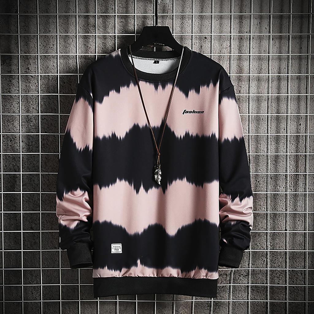 Мужская новая полосатая блузка повседневная модная с длинным рукавом топ рубашка пуловер