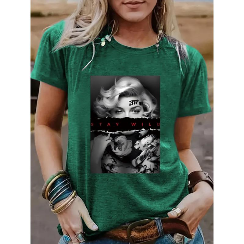 Летняя женская одежда с рисунком из чистого хлопка с круглым вырезом и короткими рукавами, повседневные модные футболки для женщин