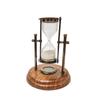 4 Min Brass Hourglass Sand Timer with Compass In Wooden Base, Personalized Birthday Gift for Him Her Groomsmen Wedding Gift, Christmas Decor