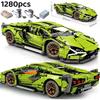 Technical Remote Control Car Building Set 1:14 Sports Racing Car 1280PCS Building Kit with Motors and Rechargeables Battery Toys