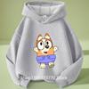 Детская толстовка с капюшоном Bluey Осень Зима Теплая Мягкая Пуловер Удобная Одежда для Игр для Мальчиков Девочек
