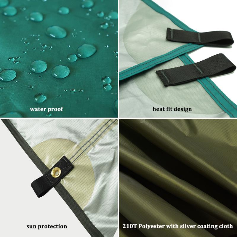 Кемпинговая палатка, брезент, устойчивый к ультрафиолетовому излучению, лагерь, 19 точек подвешивания, солнцезащитный козырек для выживания, открытый водонепроницаемый сверхлегкий солнцезащитный козырек для треккинга, пешего туризма, пляжа