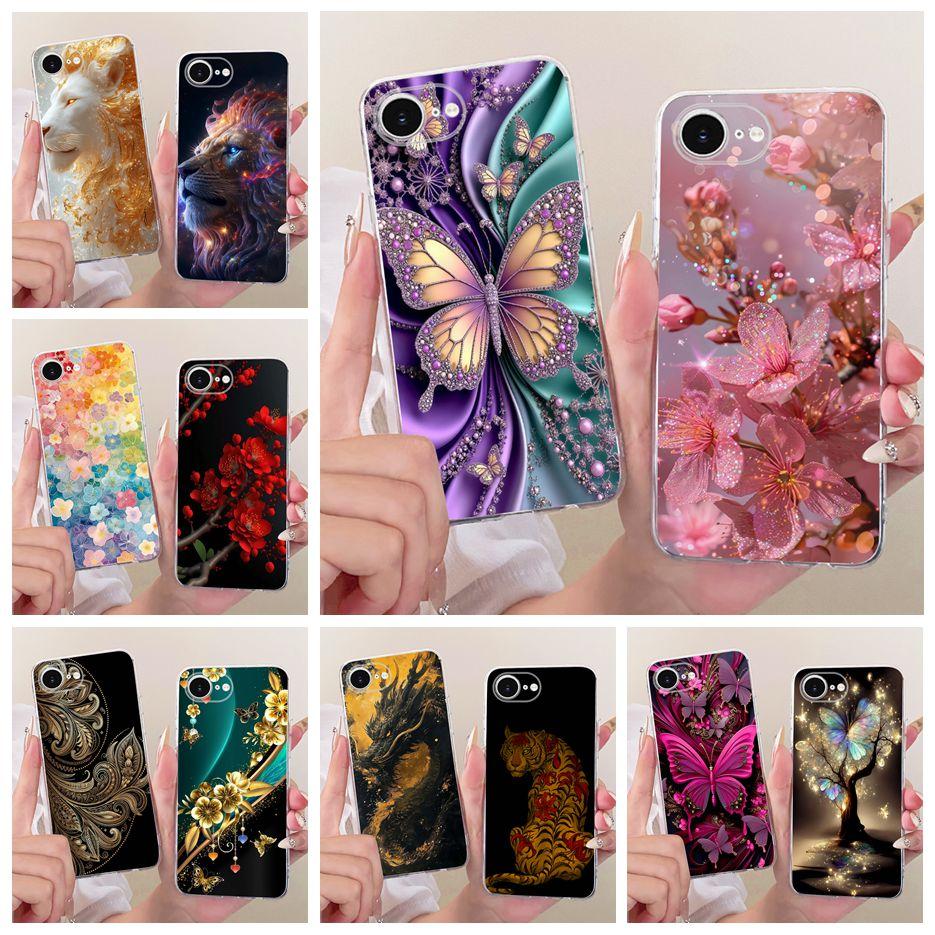 For Apple iPhone 16e Case A3409 Luxury Flowers Butterfly Painted Cover Soft Slim Phone Case For iPhone 16e iPhone16e Fundas Bags
