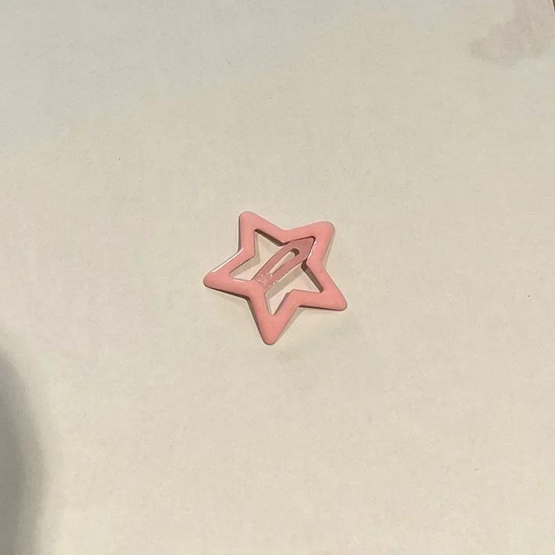 20 шт. красочные заколки для волос в форме звезды BB для девочек Y2K сладкие заколки-звезды для женщин простые металлические защелкивающиеся заколки для волос головные уборы ювелирные аксессуары