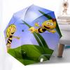 Bee Happy: Automatic Opening Folding Umbrella with 3 Fold Design, Iron Frame for Outdoor Use Perfect Gift for Fans and Travelers!0104083a