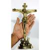 Brass Jesus Christ Cross In (Antique Look) | Spiritual Idols | Religious Statues | Holy Statue of Christian (12 Inches Height)